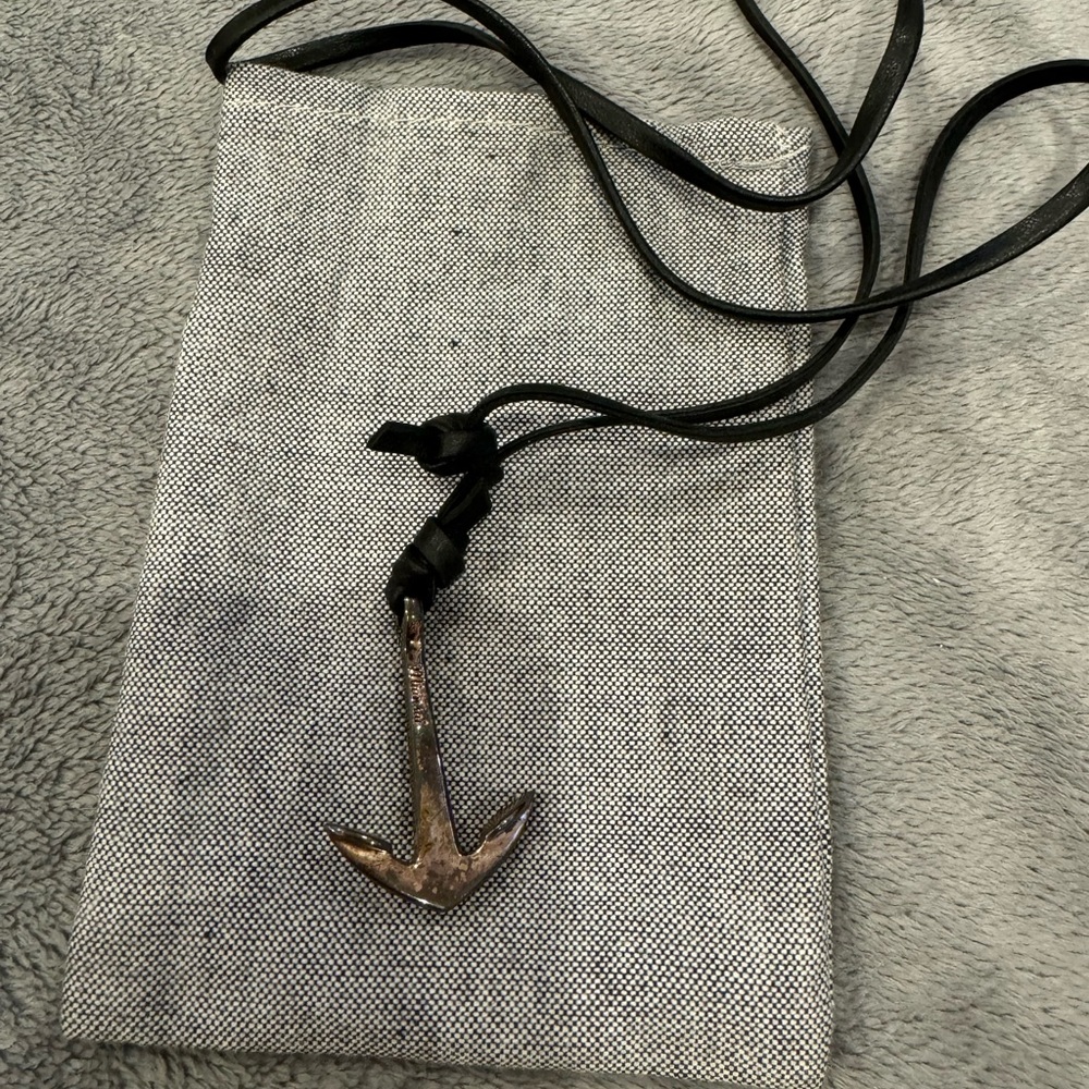 Miansai anchor bracelet silver, used, and comes with bracelet bag